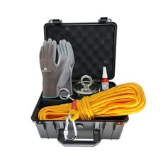 Maleta Pesca Magnética 136 mm 2 Olhais Corda Amarela Força Aproximada 850kg 5 Peças