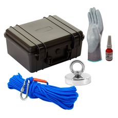 Maleta Pesca Magnética 60 mm Corda Azul Força Aproximada 120kg 5 Peças