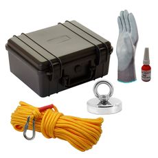 Maleta Pesca Magnética 60 mm Corda Amarela Força Aproximada 120kg 5 Peças