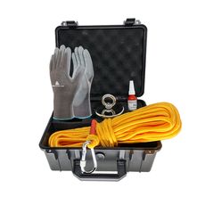 Maleta Pesca Magnética 60 mm Corda Amarela Força Aproximada 120kg 5 Peças