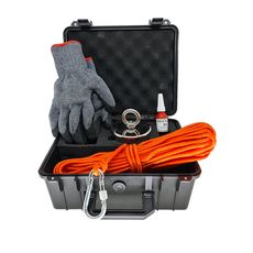 Maleta Pesca Magnética 60 mm Corda Laranja Força Aproximada 120kg 5 Peças