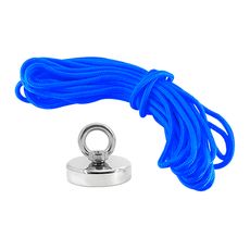 Kit Pesca Magnética com Fixador 60 mm Força Aproximada 120kg e Corda 10m Azul