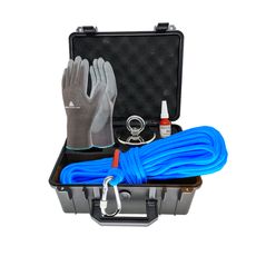Maleta Pesca Magnética 90 mm Corda Azul Força Aproximada 340kg 5 Peças