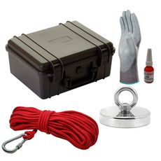 Maleta Pesca Magnética 90 mm Corda Vermelha Força Aproximada 340kg 5 Peças