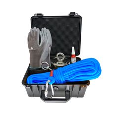 Maleta Pesca Magnética 90 mm 2 Olhais Corda Azul Força Aproximada 400kg 5 Peças