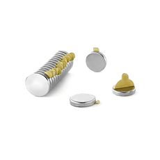 Ímã Neodímio Ø 10x2 mm N35 Adesivado