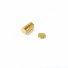 Ímã Neodímio Ø 8x1,5 mm N35 Dourado