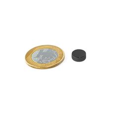 Ímã Neodímio Ø 10x4 mm N35 Epoxi Preto